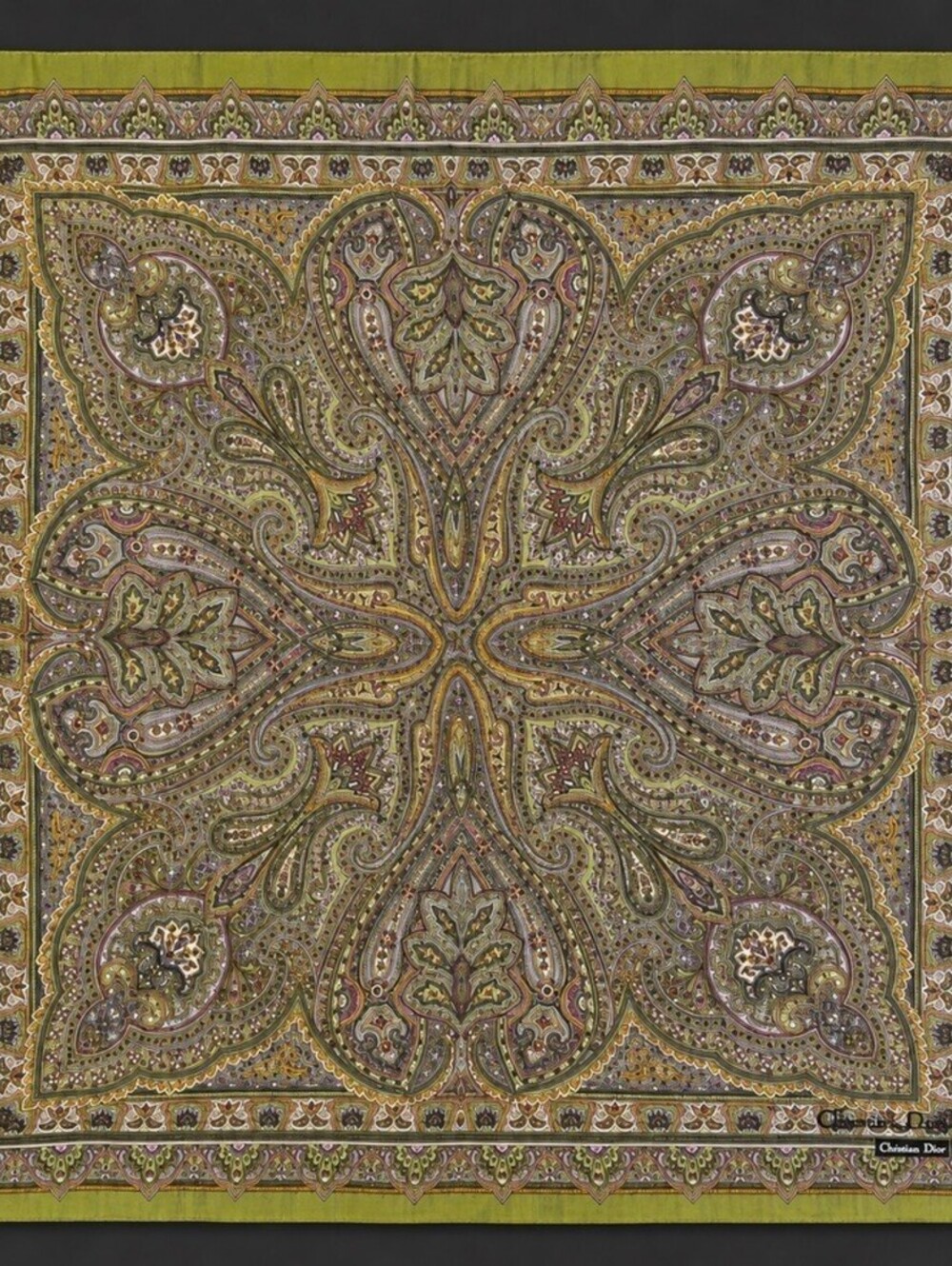 Vintage Christian Dior paisley square scarf